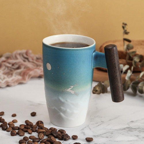 Moonlight & Elk High Style Coffee & Tea Mug (Blue & White)