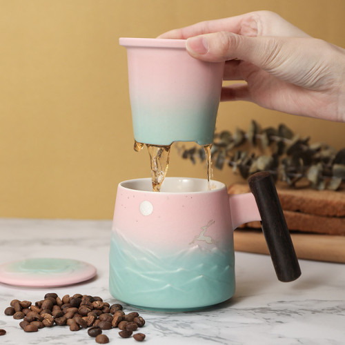Moonlight & Elk Coffee & Tea Mug (Pink & Blue)