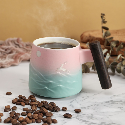 Moonlight & Elk Coffee & Tea Mug (Pink & Blue)