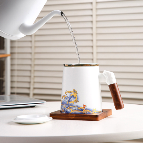 White Golden Waves Coffee & Tea Mug