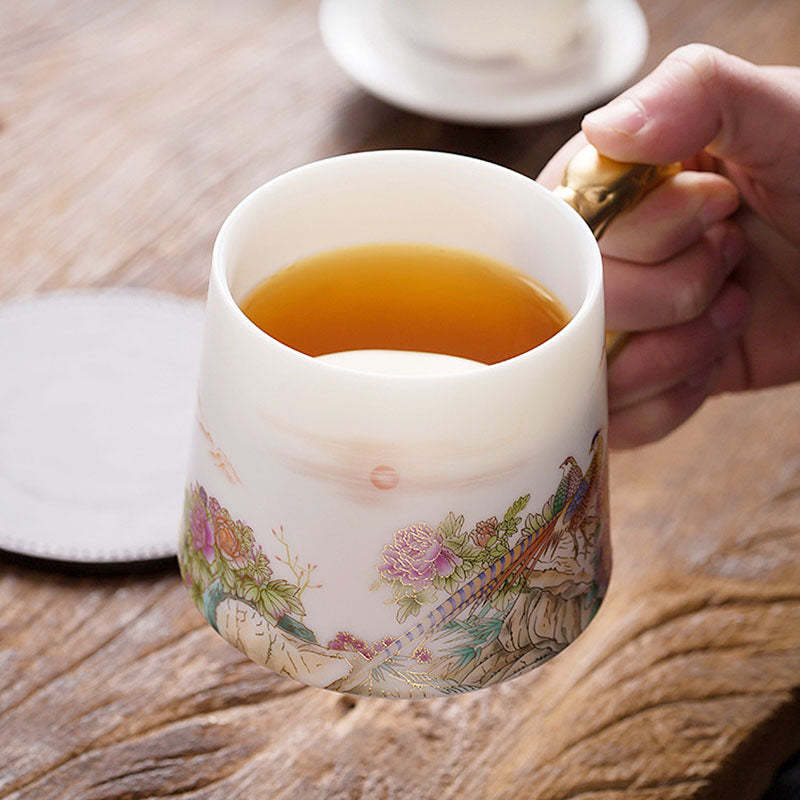 Pheasant & Flower Coffee & Tea Mug