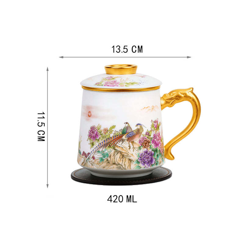 Pheasant & Flower Coffee & Tea Mug