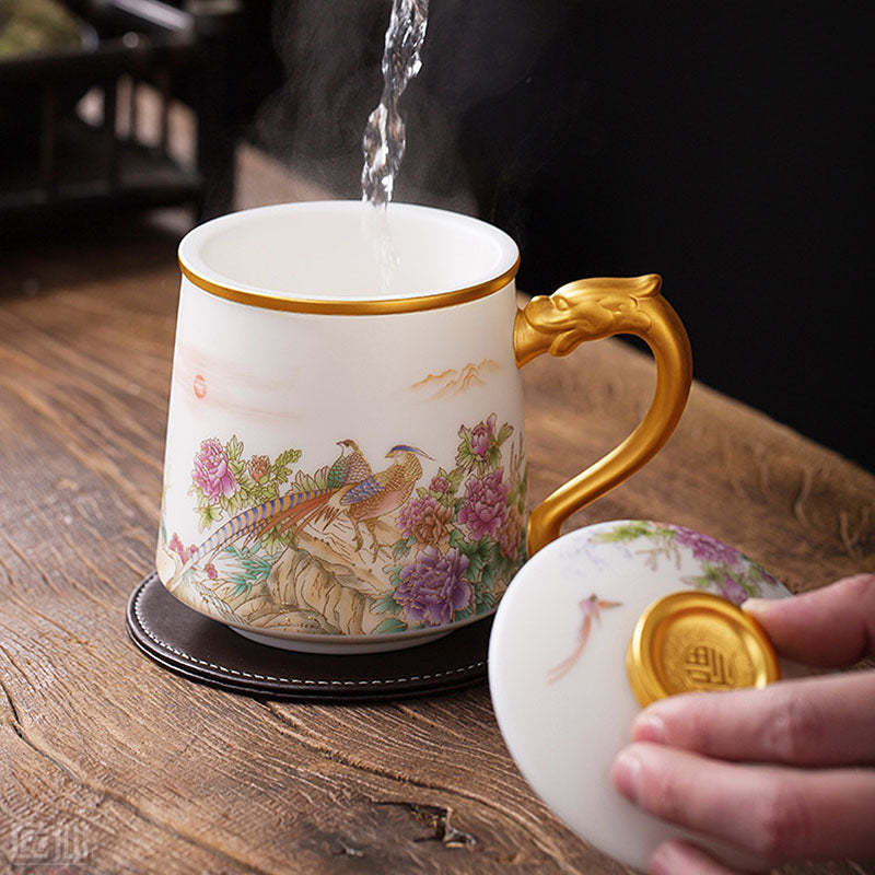 Pheasant & Flower Coffee & Tea Mug