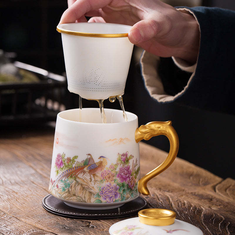 Pheasant & Flower Coffee & Tea Mug