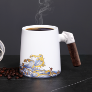 White Golden Waves Coffee & Tea Mug